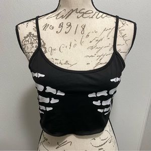 Skeleton Hands Crop Top Misfits Punk Goth